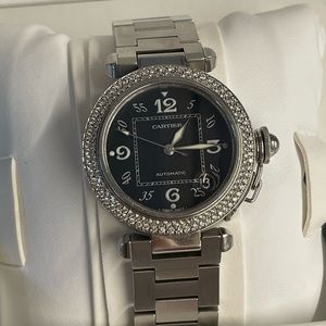 🤩😍Cartier Pasha with diamond bezel unisex stainless steel 35mm😍🤩